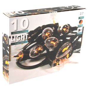 Feestverlichting lichtsnoer met vlammen lampjes 150 cm   -
