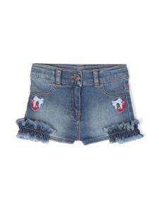 Monnalisa short en coton à cerises brodées - Bleu