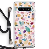 Terrazzo Memphis Pink: Samsung Galaxy S10 Plus Transparant Hoesje met koord