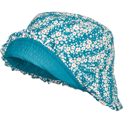 Playshoes zonnehoed omkeerbaar Flower Petrol-55 cm