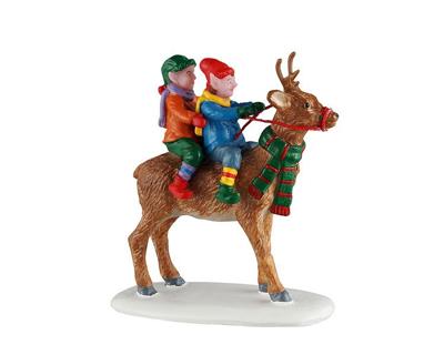 Kerstdorpminiatuur Reindeer Rides 12x4x18 cm - Lemax