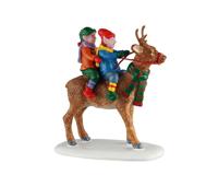 Kerstdorpminiatuur Reindeer Rides 12x4x18 cm - Lemax