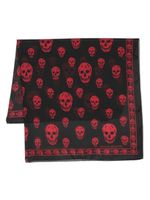 Alexander McQueen foulard en soie à imprimé tête de mort - Noir - thumbnail