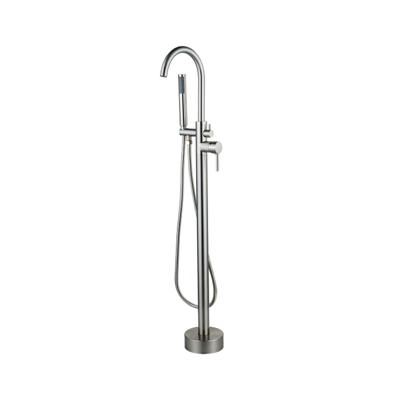 Fortifura Calvi vrijstaande badkraan 113cm met handdoucheset Geborsteld RVS PVD (RVS) SW377863