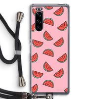 Watermeloen: Sony Xperia 5 Transparant Hoesje met koord