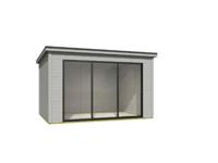 Blokhut Pernilla 385x295 Platinum Grey - Outdoor life