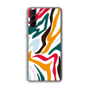 Colored Zebra: Samsung Galaxy S21 Plus Transparant Hoesje