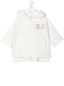 Brunello Cucinelli Kids hoodie à patch logo - Blanc