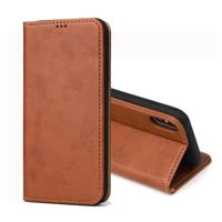 Dermis textuur PU horizontale Flip lederen case voor iPhone X/XS met houder & kaartsleuven & portemonnee (bruin)
