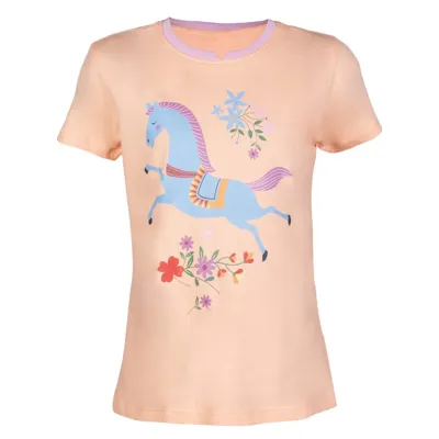 HKM Flower Pony JR T-shirt oranje maat:110