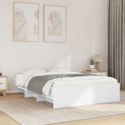 Bedframe bewerkt hout wit 140x200 cm