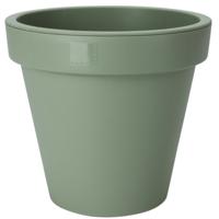 Pro Garden Bloempot - donkergroen - rond - D20 cm - kunststof - plantenpot - tuin buiten