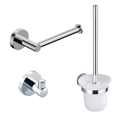 Fortifura Calvi Toiletset - toiletborstelhouder - open - handdoekhaak - toiletrolhouder - zonder klep - chroom SW639922/SW639924/SW639926