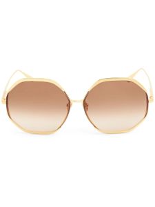 Linda Farrow lunettes de soleil Camila Hexagon - Or