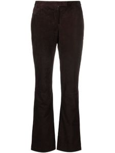 Theory pantalon en cuir à coupe évasée - Marron