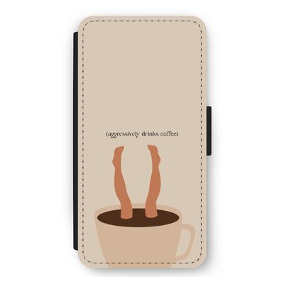 Aggressively drinks coffee: iPhone 11 Flip Hoesje