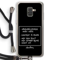 Mijn Motto's: Samsung Galaxy A8 (2018) Transparant Hoesje met koord