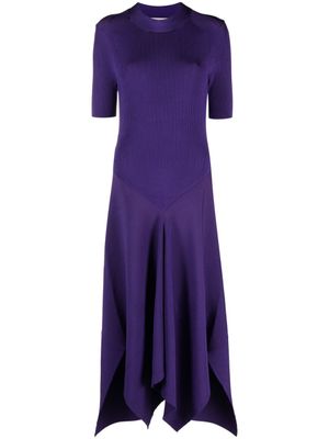 Stella McCartney robe en maille nervurée à design asymétrique - Violet