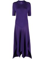 Stella McCartney robe en maille nervurée à design asymétrique - Violet