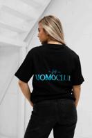 Club T-shirt Dames Zwart/Lichtblauw