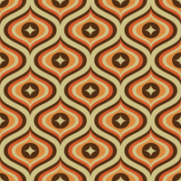 Retro oranje bruin behang woonkamer