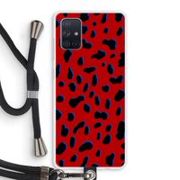 Red Leopard: Samsung Galaxy A71 Transparant Hoesje met koord