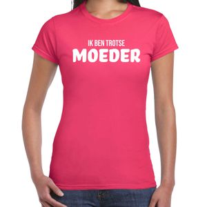 Ik ben trotse moeder t-shirt fuchsia roze voor dames - moederdag cadeau shirt mama 2XL  -