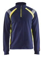 Blåkläder Sweatshirt halve rits Visible 34321158 | Marine/High-Vis Geel | Maat XS - 7330509595589