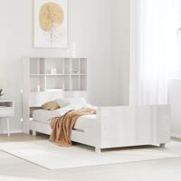 Bedframe zonder matras massief grenenhout wit 90x200 cm