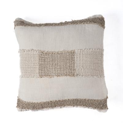 Kussenhoes The Linen Threads - wit naturel - 50x50cm Kussenhoes The Linen Threads - wit naturel - 50x50cm