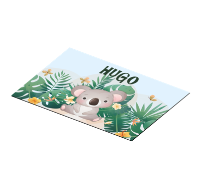 Rechthoekige placemats Schattige koala voor jongen met naam