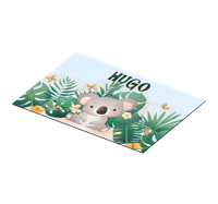 Rechthoekige placemats Schattige koala voor jongen met naam