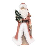 Clayre & Eef Beeld Kerstman 23 cm Rood Polyresin Kerstfiguren - thumbnail