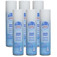 Sneeuwspray - 6x - wit - 150 ml - spuitsneeuw - kunstsneeuw - nepsneeuw - sneeuw decoratie