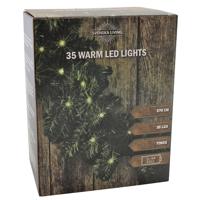 Svenska Living dennenslinger/guirlande groen - 270 cm - met 35 leds - warmlicht - kerstversiering
