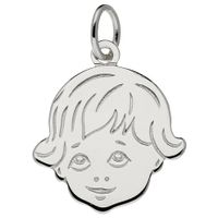 Hanger 141.0067.01 Kinderkopje Meisje zilver 20 x 18 mm