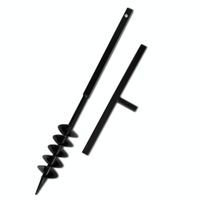 VidaXL Grondboor met handvat en schroefkop (dubbele schroef) 100 mm (zwart)