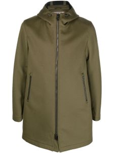 Herno manteau zippé à capuche - Vert