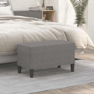 Bankje 70x35x41 cm stof donkergrijs