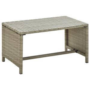 Salontafel 70x40x38 cm poly rattan beige