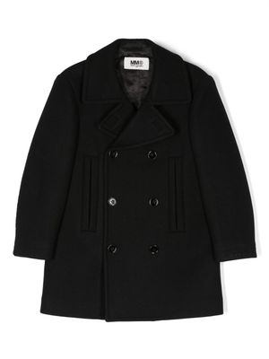 MM6 Maison Margiela Kids manteau à boutonnière croisée - Noir