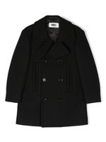 MM6 Maison Margiela Kids double-breasted coat - Noir - thumbnail