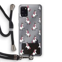 Eenhoorns overal: Samsung Galaxy A31 Transparant Hoesje met koord