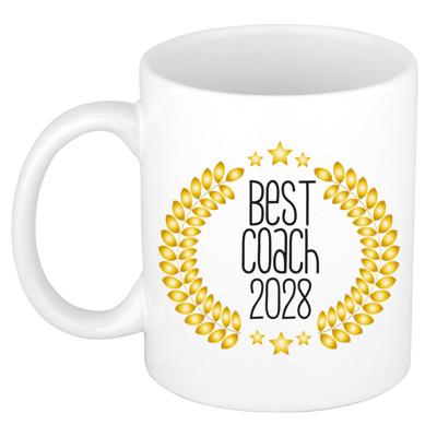 Cadeau koffie/thee mok - de beste Coach van 2028 - wit - 300 ml - keramiek Cadeau koffie/thee mok - de beste Coach van 2028 - wit - 300 ml - keramiek