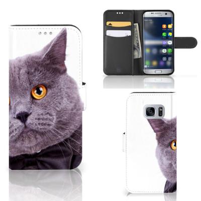 Samsung Galaxy S7 | Telefoonhoesje | Met pasjeshouder | Kat