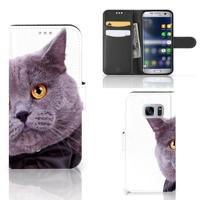 Samsung Galaxy S7 | Telefoonhoesje | Met pasjeshouder | Kat