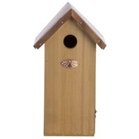 Vogelhuisje/nestkastje koolmees koperen dakje 30 cm