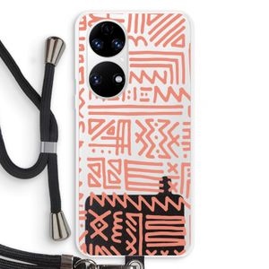 Marrakech Pink: Huawei P50 Transparant Hoesje met koord