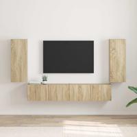TV Wandkast 2 pcs Sonoma 30 x 31 x 80 cm Bewerkt hout