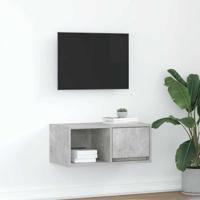 TV-meubel 60x31x25,5 cm bewerkt hout betongrijs